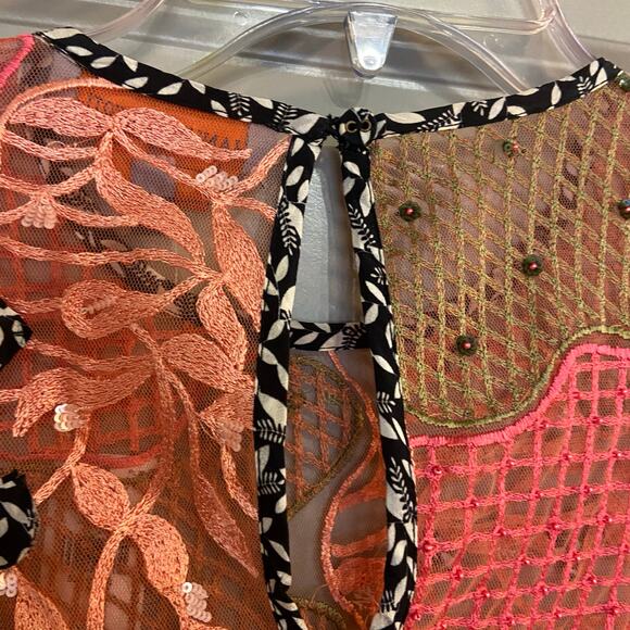 Anthropologie Bhanuni by Jyoti Women's Size XL Pink Rosario Blouse New with Tags - Picture 10 of 16